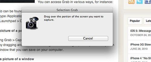 selection screen grab