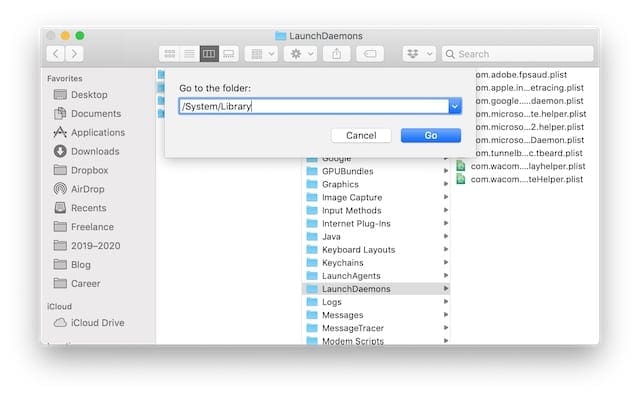 Go to System/Library/ window in Finder.