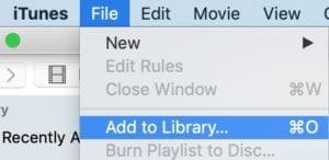 Add to Library in iTunes