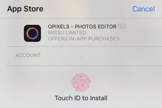 App Store Payment screen
