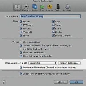 Automatically retrieve CD track names option