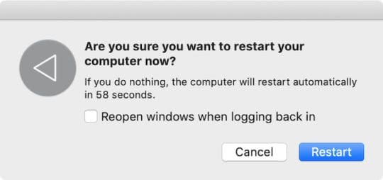 Restart your Mac window