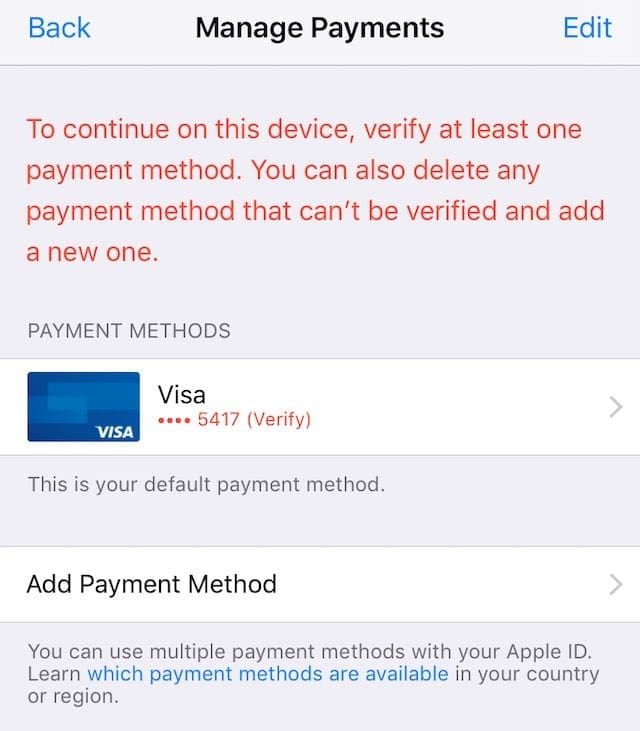 Your payment method was declined что делать apple