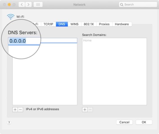 Add new DNS servers on a Mac