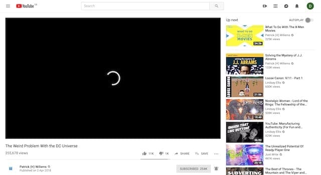 YouTube doesn't load without internet