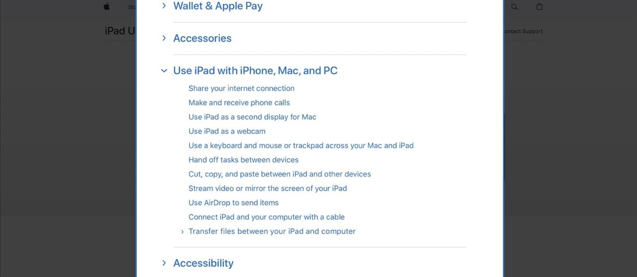 An expansion of the iPad user guide on the Apple website