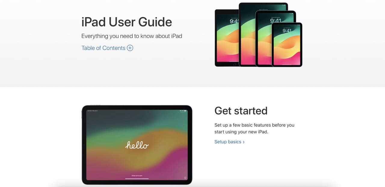 iPad User Guide on the Apple Website