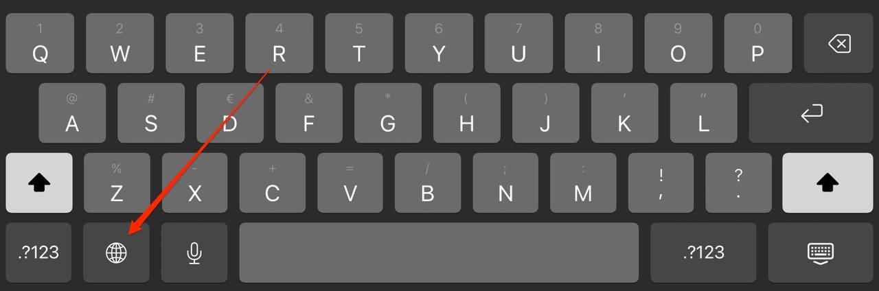 International Keyboard Icon iPad Screenshot