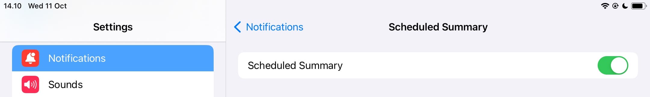 Turn Off Scheduled Summary on iPadOS 17