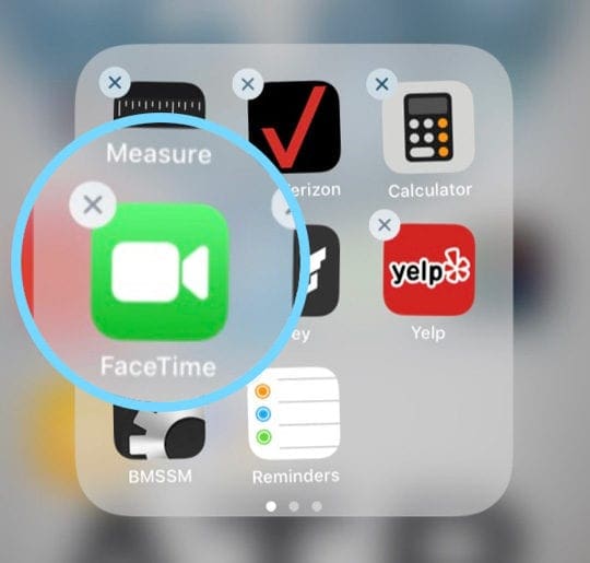 delete the FaceTime app from iPhone iOS 12