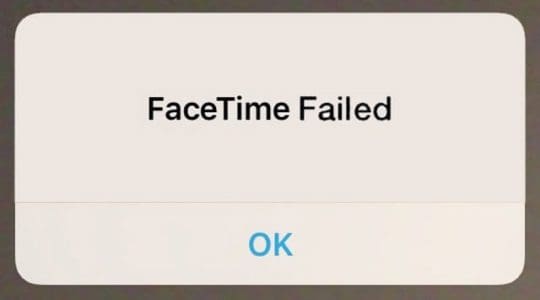 FaceTime Call Failed