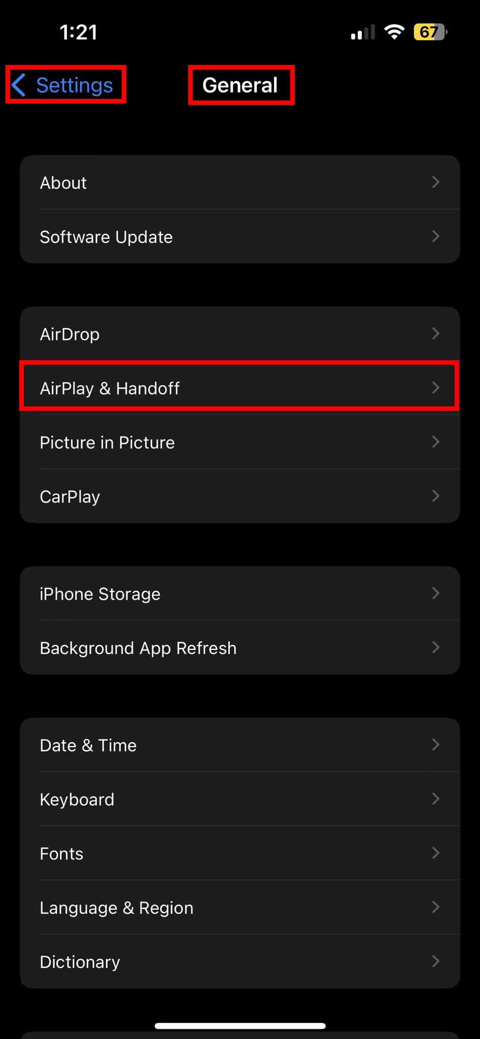 General AirPlay and Handoff
