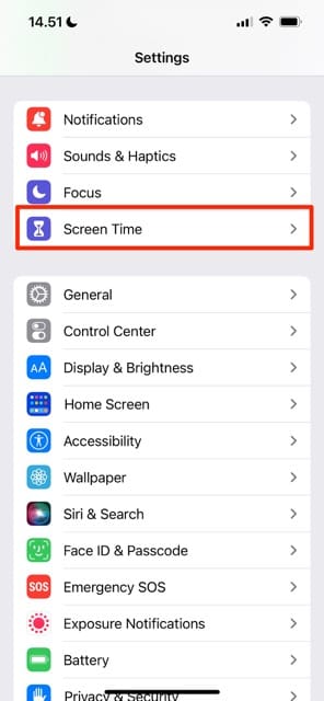 How to access Screen Time in iOS Settings