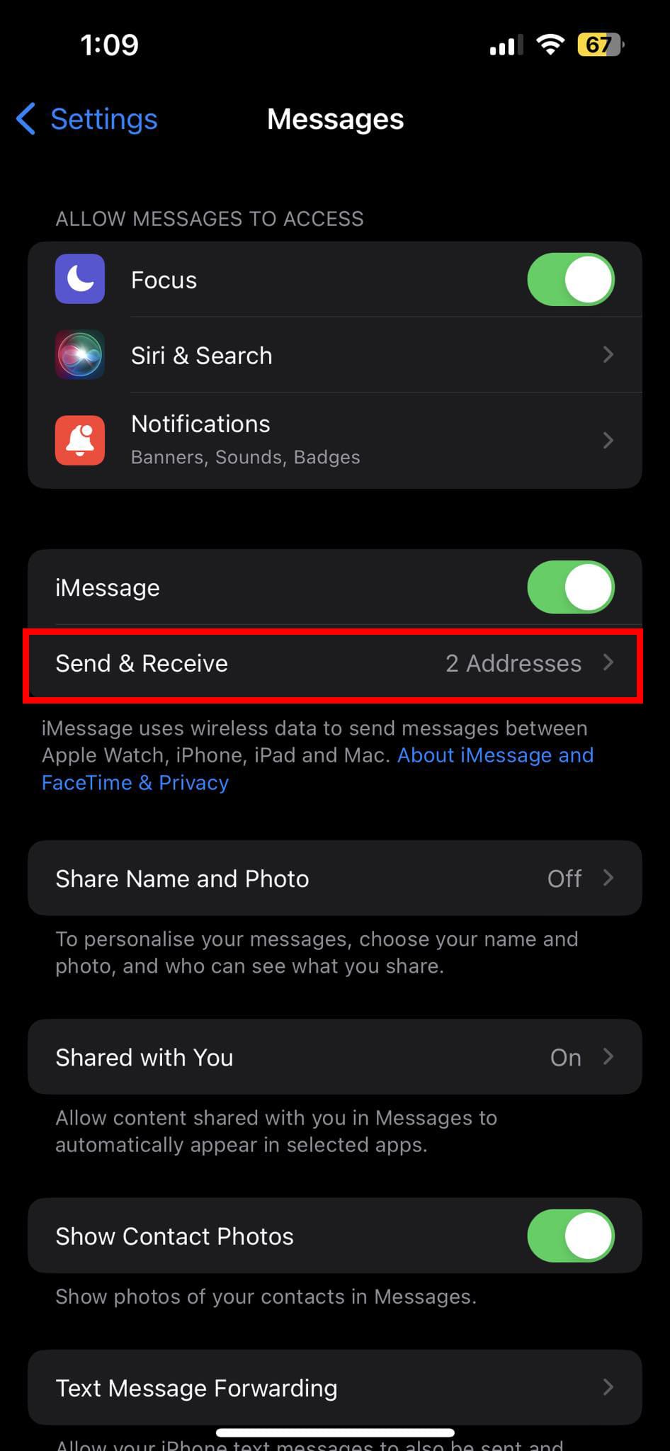 Send & receive on iPhone