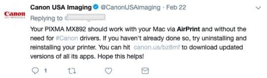Cannon AirPrint not Working