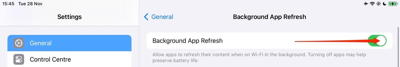 Turn Off Background App Refresh on Your iPad
