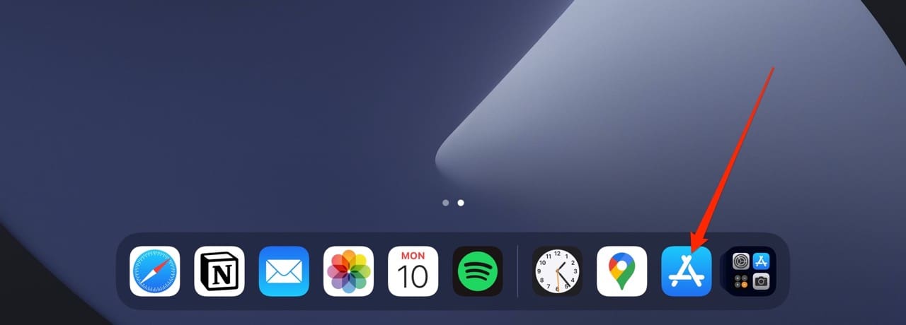 iPad App Store Icon in the Dock