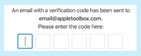 Screenshot of the Apple ID verification code email notification