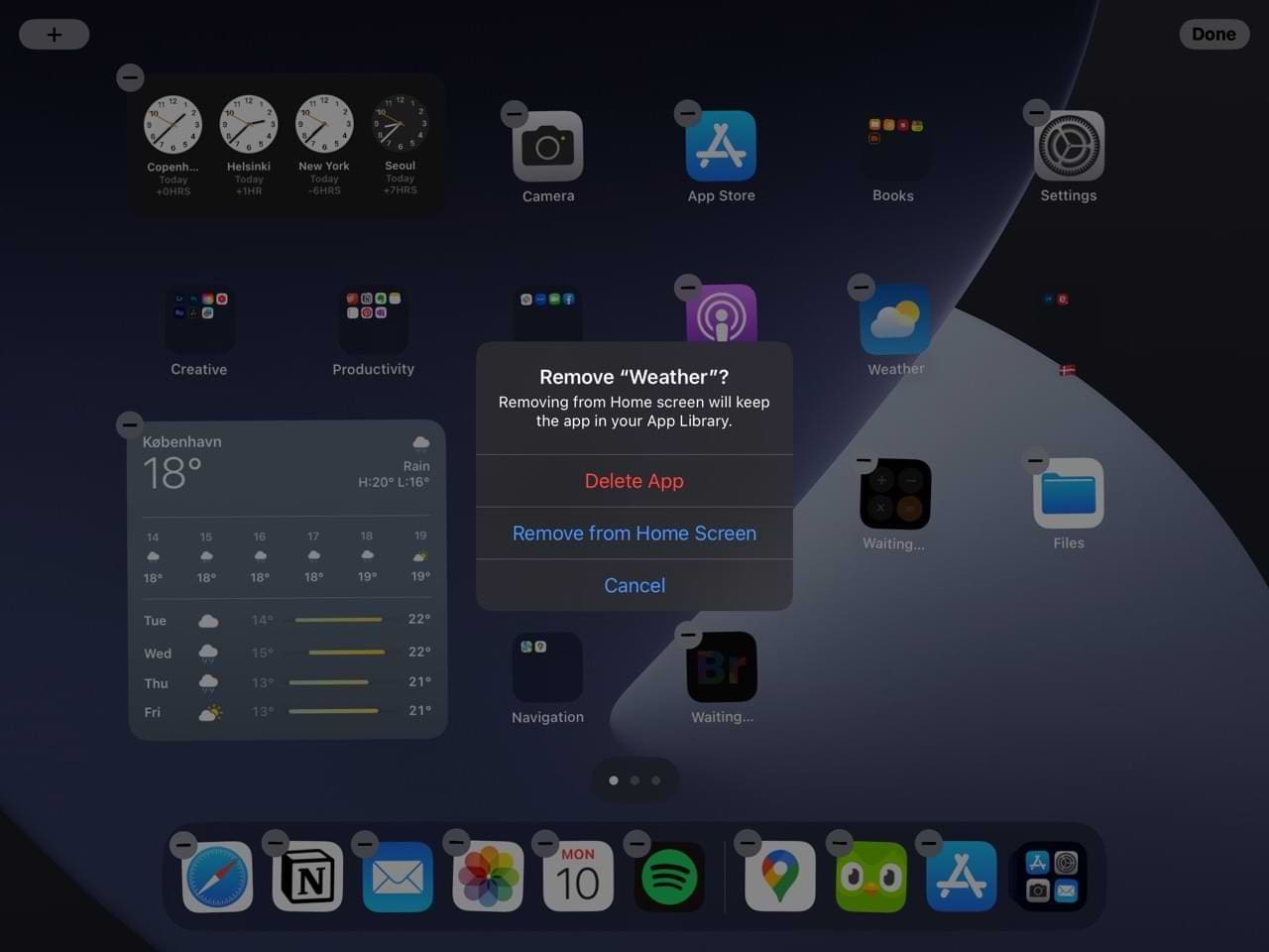 Remove an iPad App From Your Screen