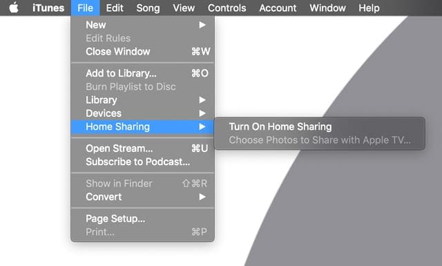 Turn On iTunes Home Sharing 