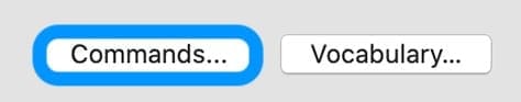 Voice control commands button on Mac accessibility settings