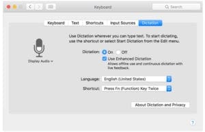 how do i enable dictation on my mac
