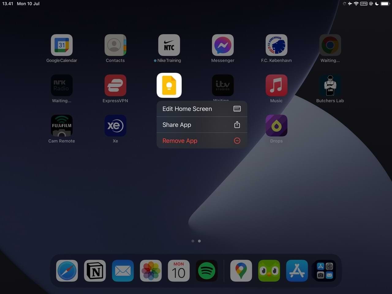 Remove iPad App From Home Screen
