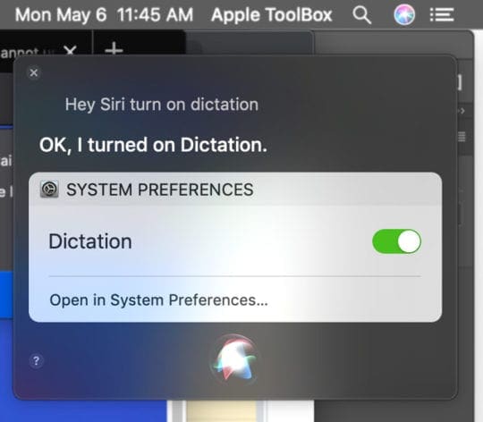 turn off dictation mac