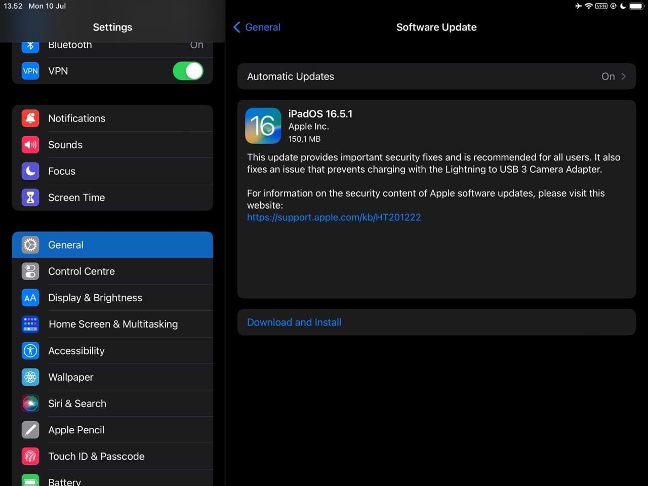 Update software on your iPad