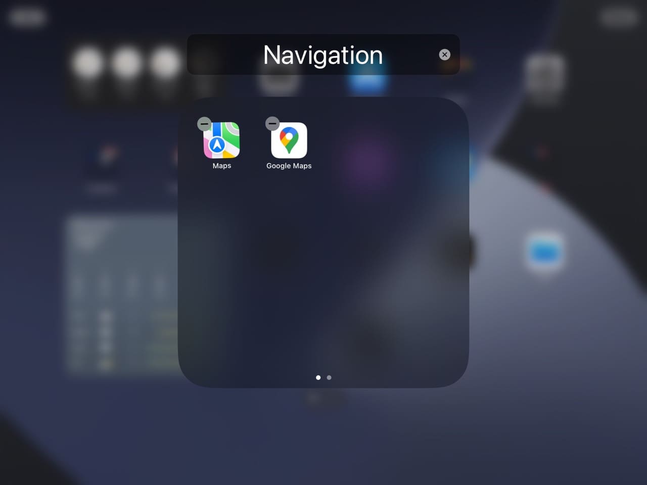 Two Apps in an iPad Folder