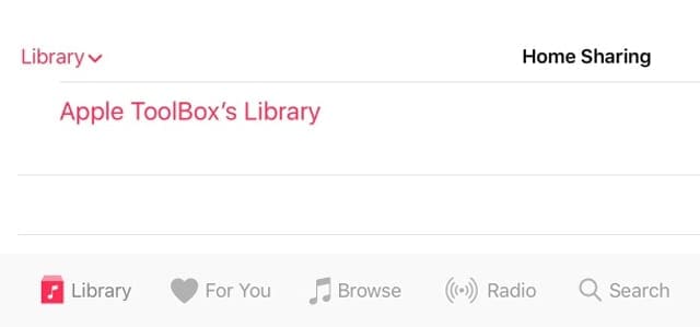 Home Sharing Music Library on iOS iPad iPhone iPod
