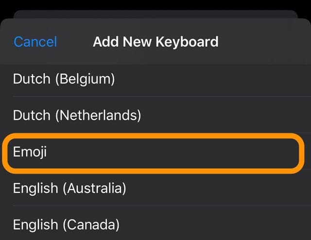 добавить клавиатуру эмодзи для iOS и iPadOS