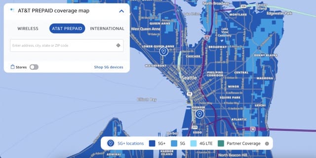 Seattle Map AT&T Coverage