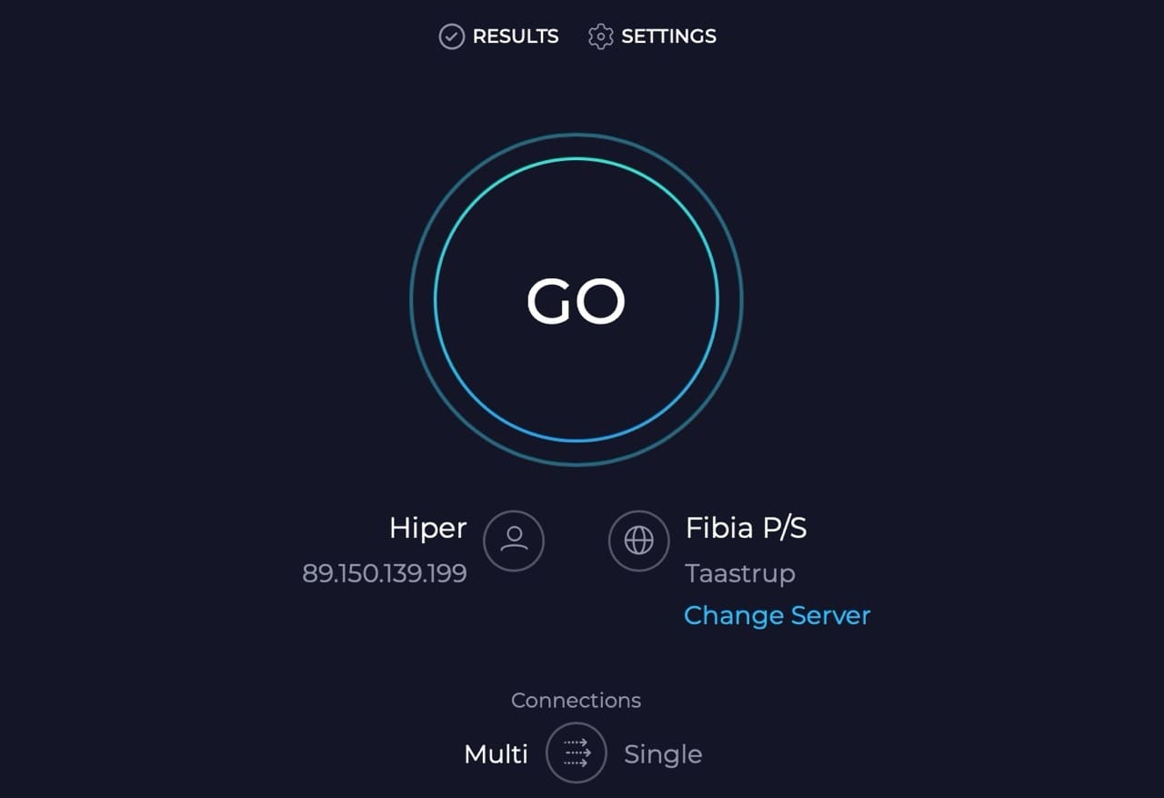 Running a speed test for your internet connection
