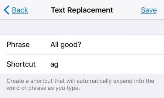 Add, Delete Keyboard Shortcuts for iPhone, iDevices