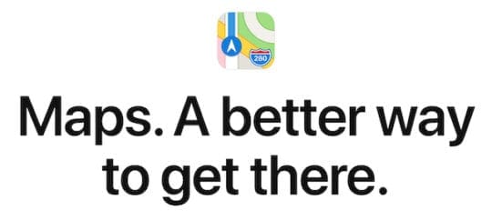 Apple Maps logo and slogan.