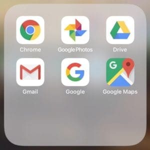 Google apps on iPhone.