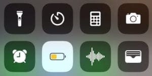 Low Power Mode button in Control Center.