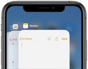 App Switcher view on iPhone XS
