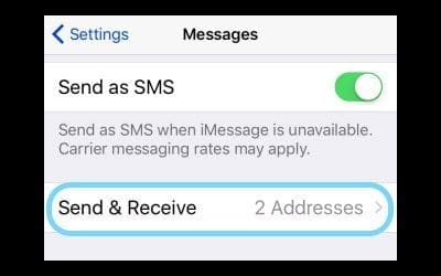 iMessage отображает неправильный номер телефона, исправить