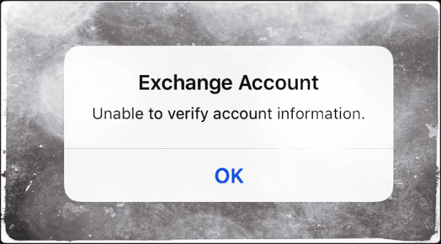 unable to verify username or password mac mail exchange