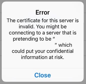 security certificate is not valid for gmail mac