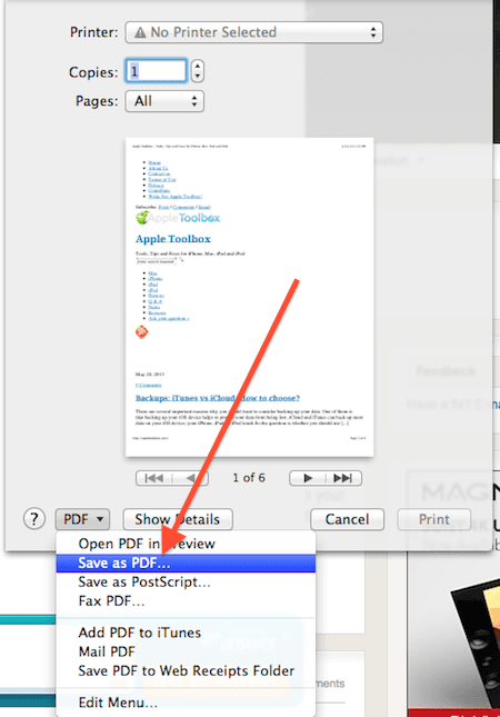 how to save a pdf on mac