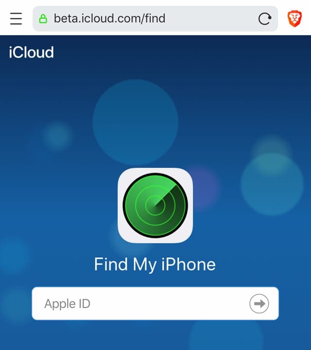 beta.icloud.com site on iPhone and iPod