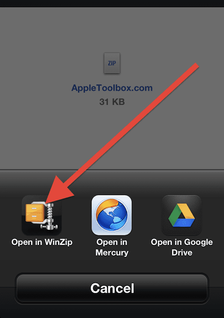 how to open a zip file on an iphone