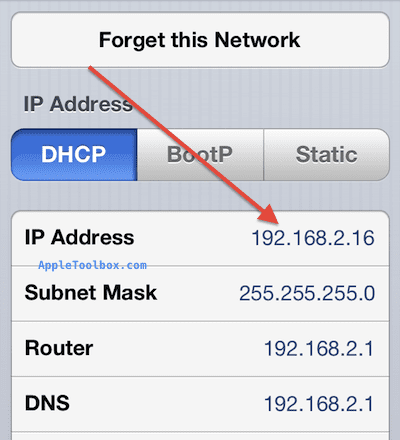IP-адрес ios 