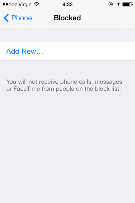 Block Contacts iOS 7