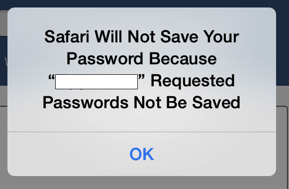 Safari не сохраняет пароль