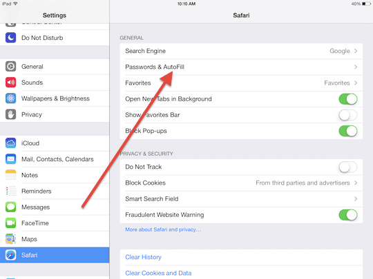 Safari Passwords & Autofill from iPhone or iPad