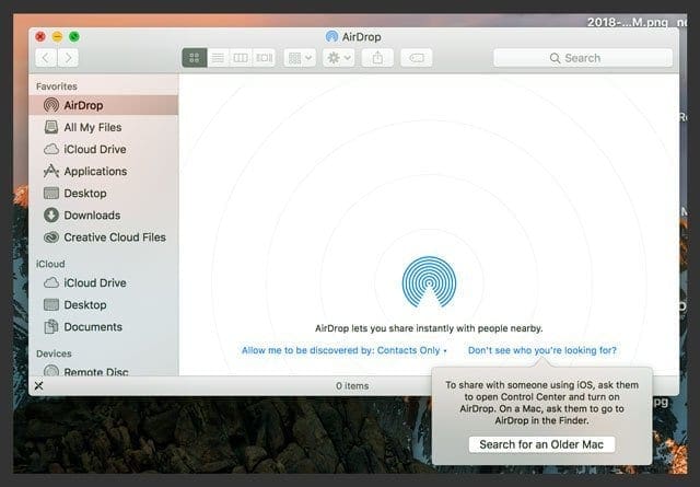 airdrop to mac